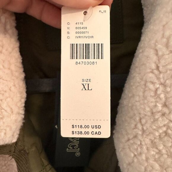 Anthropologie BlankNYC Sherpa Jacket XL Cropped Cloud Forest Boho NWT - Picture 7 of 7